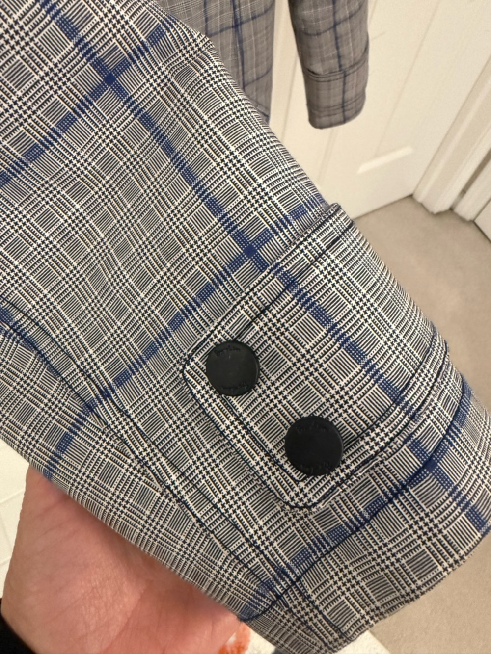 Boden Navy and White Plaid Jacket - Picture 3 of 7